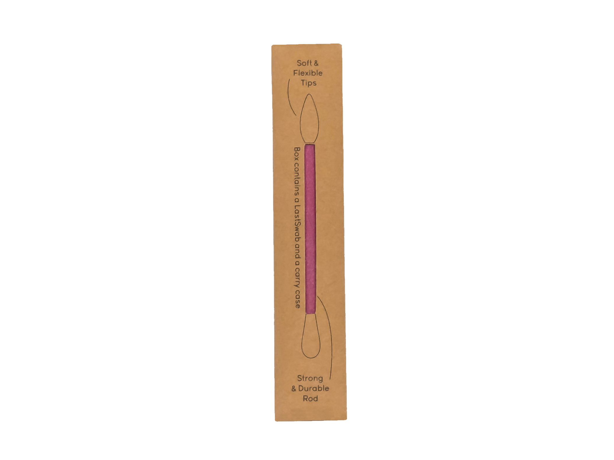 LastSwab Beauty Sea Fan Red kestovanupuikko pakkaus Pieni pahvipakkaus LastSwab useasti käytettävälle vanupuikolle.